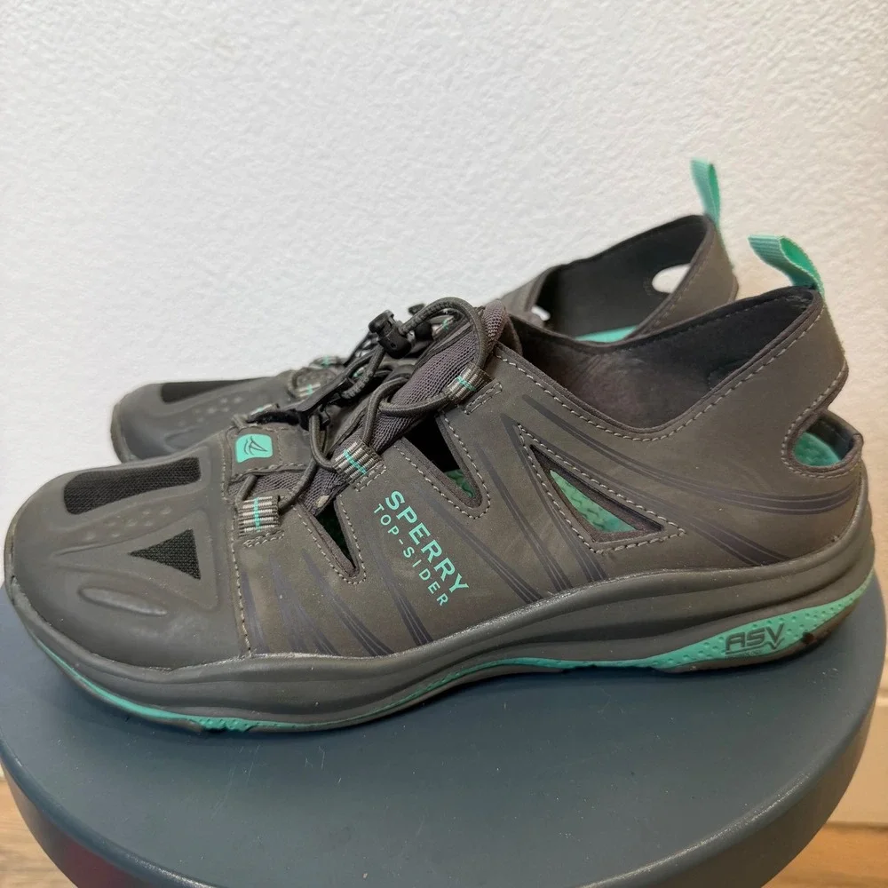 Sperry Top‎ Sider Women's Water Shoes Aqua Teal Gray Lace Up Size 7M